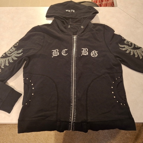 BCBG Jackets & Blazers - BCBG Black Embellished Bomber Jacket